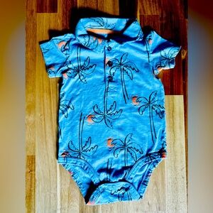 NWOT Carter’s Collared Polo Tropical Print Bodysuit. Size 18 mos.